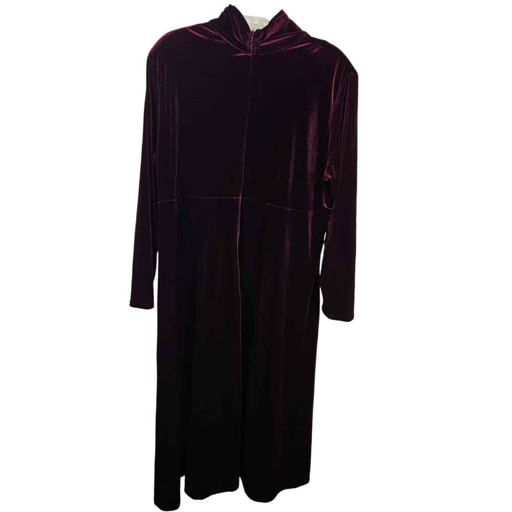 Vtg K.C. Spencer Wine Purple Velvet Maxi Dress 18 Sheath‎ USA 90s Dark Romance - Picture 3 of 8